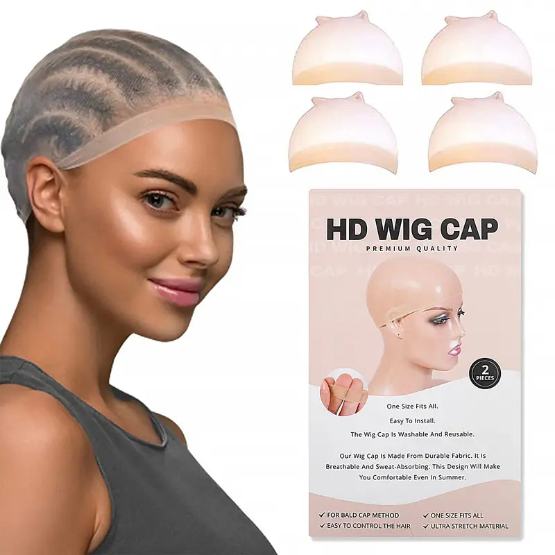 🔥Hot Sale 70% Off🎁Invisible HD Human Hair Wig cap 2Pieces/pack Stretch Elastic Hair Net For Women