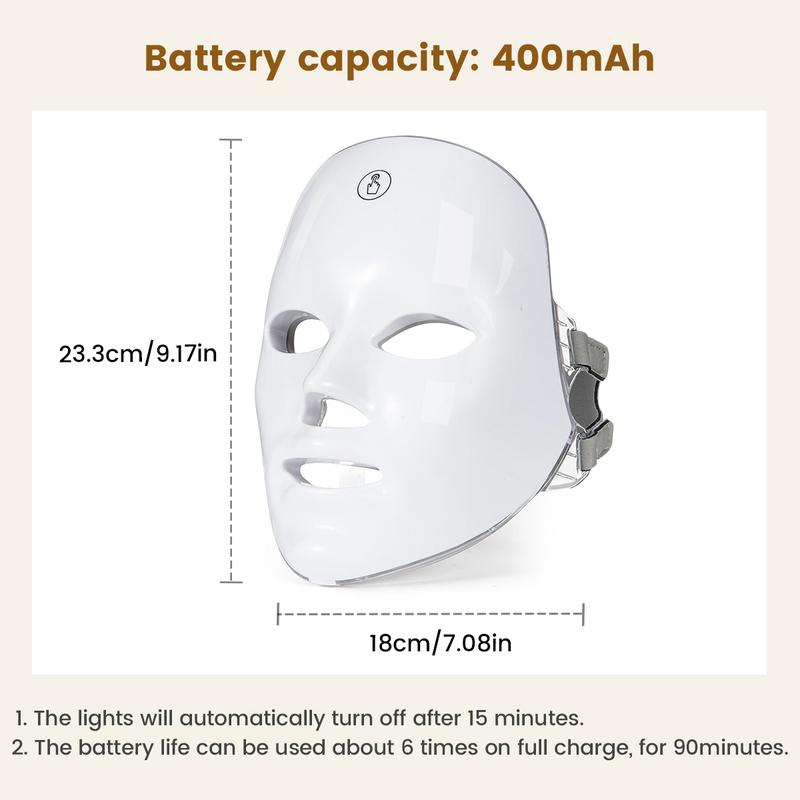 🏆LAST DAY SALE 40% OFF⏰Red Light Therapy, 7 Color LED Light Face Mask, Photon Skin Rejuvenation