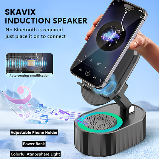 🔥Hot Sale 50% Off🎁SKAVIX™ 2025 Smart 4-in-1 Phone Stand — Induction Speaker, Power Bank & Ambient Light