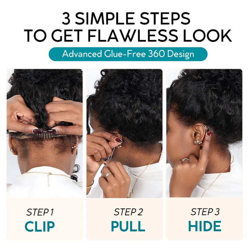 🔥Hot Sale 50% Off🎁Flash Sale Cozy Invisi Strap Snug Fit for 360 Skin Lace Frontal Pre-cut & Pre-bleached Human Hair Wig