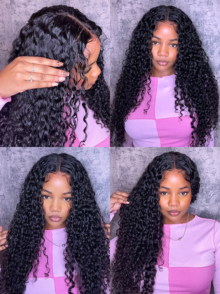 🔥Final 3 Hours: 70%OFF🔥CurlyMe Pre-bleached Knots Wear Go Glueless Wig Pre-cut HD Lace Water Wave Human Hair