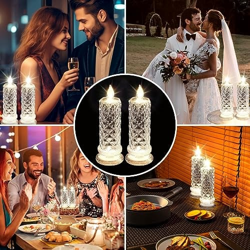 🎁LED Crystal Candle Lights- Romantic Tabletop Night Lights