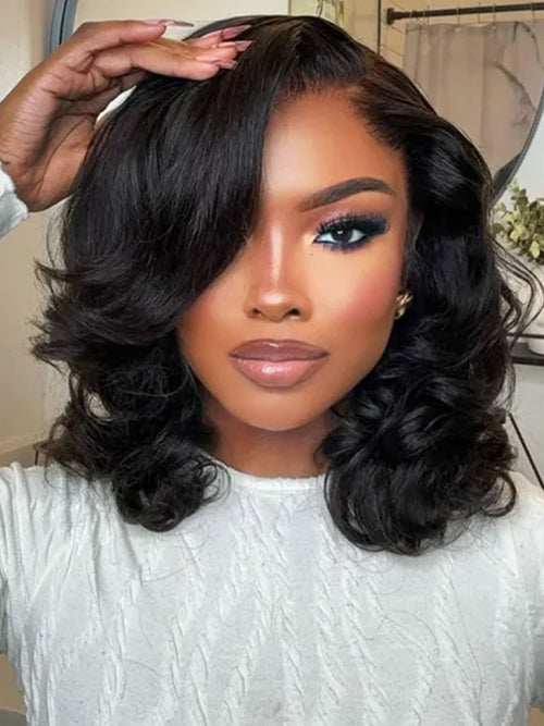 🔥Hot Sale 50% OFF⏳Glueless Short Loose Body Wave Wig 6×5 Pre Cut HD Lace Wig 180% Density