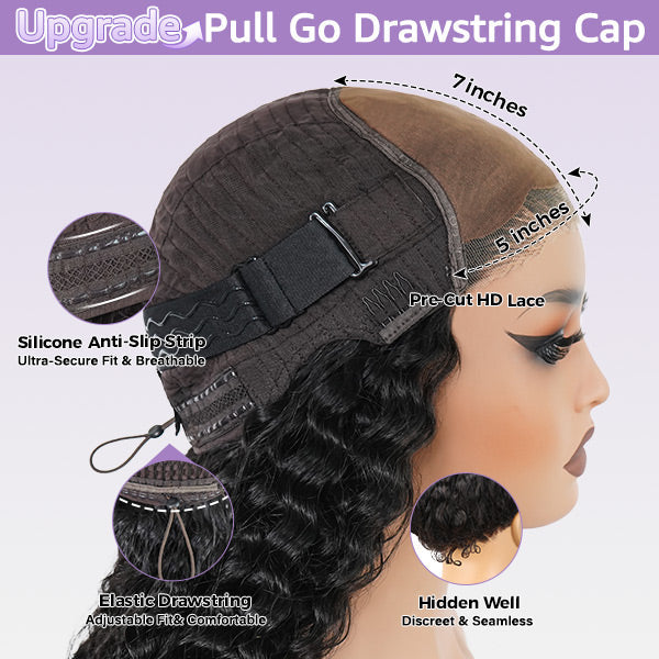 🔥Hot Sale 50% Off🎁OQHair Kinky Straight Hair Wear Go Glueless Wigs Lace Pre Cut Lace Closure Wigs