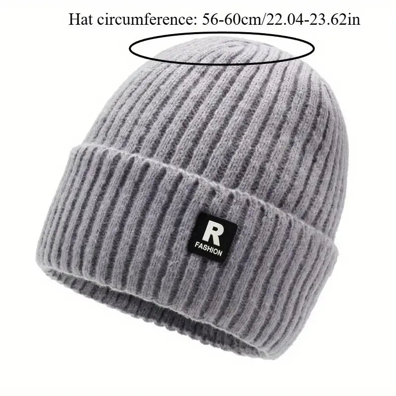 🎁2025-Christmas Hot Sale🎁49% OFF Today Only! 2 Pieces Men's Winter Fashion Fleece-Lined Thick Knitted Hat Outdoor Cycling Cold-Proof Large Head Circumference Knitted Hat Ski Hat