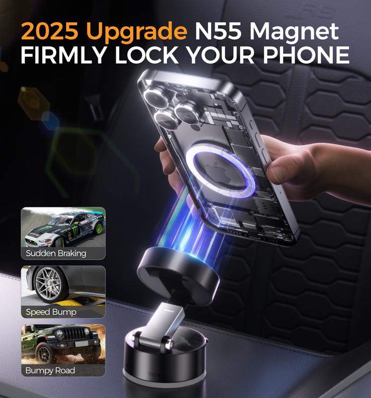 🔥Hot Sale 50% Off🎁Upgraded Magnetic Phone Holder with 360° Rotation, Strong Magnet, Foldable and Portable Design