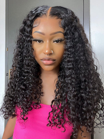 🔥Final 3 Hours: 70%OFF🔥CurlyMe Pre-bleached Knots Wear Go Glueless Wig Pre-cut HD Lace Water Wave Human Hair