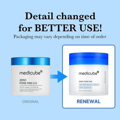 🔥Flash sales 60% OFF !!🎁[medicube] Zero Pore Pads (AHA + BHA) | Korean No.1 Viral Toner Pads