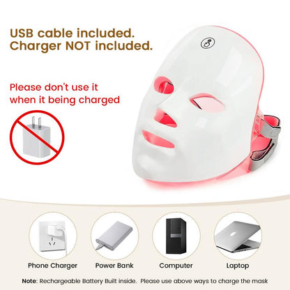 🏆LAST DAY SALE 40% OFF⏰Red Light Therapy, 7 Color LED Light Face Mask, Photon Skin Rejuvenation