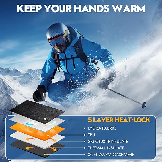 🔥LAST DAY 50% OFF !!🎁Windproof Winter Gloves Touchscreen Gloves Thermal Warm Gloves for Men and Women