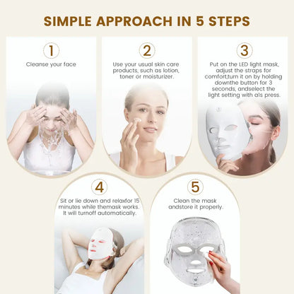 🏆LAST DAY SALE 40% OFF⏰Red Light Therapy, 7 Color LED Light Face Mask, Photon Skin Rejuvenation