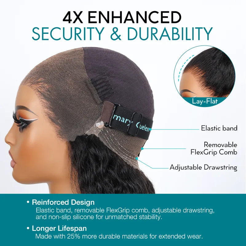 🔥Hot Sale 50% Off🎁Flash Sale Cozy Invisi Strap Snug Fit for 360 Skin Lace Frontal Pre-cut & Pre-bleached Human Hair Wig