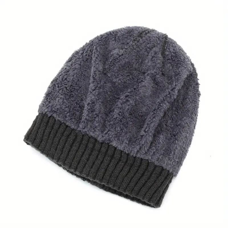 🎁2025-Christmas Hot Sale🎁49% OFF Today Only! 2 Pieces Men's Winter Fashion Fleece-Lined Thick Knitted Hat Outdoor Cycling Cold-Proof Large Head Circumference Knitted Hat Ski Hat
