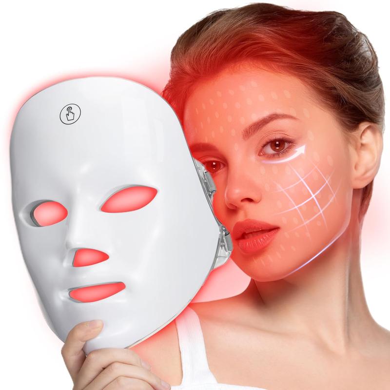 🏆LAST DAY SALE 40% OFF⏰Red Light Therapy, 7 Color LED Light Face Mask, Photon Skin Rejuvenation