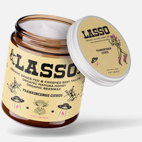 🔥Final 3 Hours – 30% OFF!LASSO Organic Beef Tallow, Manuka Honey & Beeswax Balm 4oz Natural Face & Body Moisturizer Skin Care Frankincense, Lavender, Unscented, Hydrating