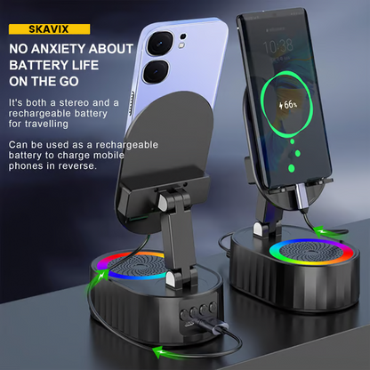 🔥Hot Sale 50% Off🎁SKAVIX™ 2025 Smart 4-in-1 Phone Stand — Induction Speaker, Power Bank & Ambient Light