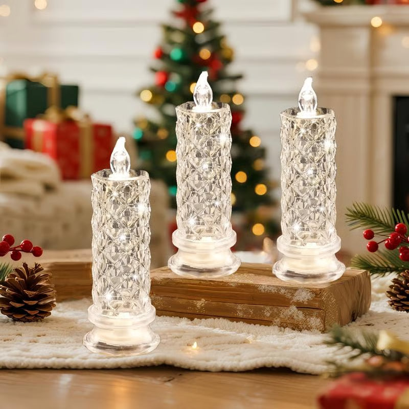 🎁LED Crystal Candle Lights- Romantic Tabletop Night Lights