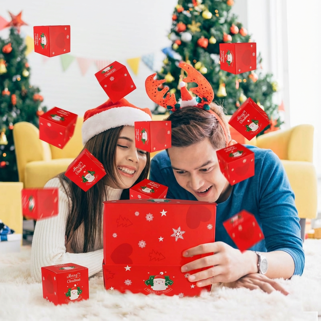 🎁2025-Christmas Hot Sale🎁Pop-up Surprise Gift BoxUnique Folding Bouncing Red Envelope Gift Box🎁