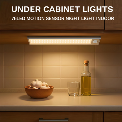 🔥Hot Sale 50% OFF⏳TAILEDEN Under Cabinet Lights,76LED Motion Sensor Night Light Indoor