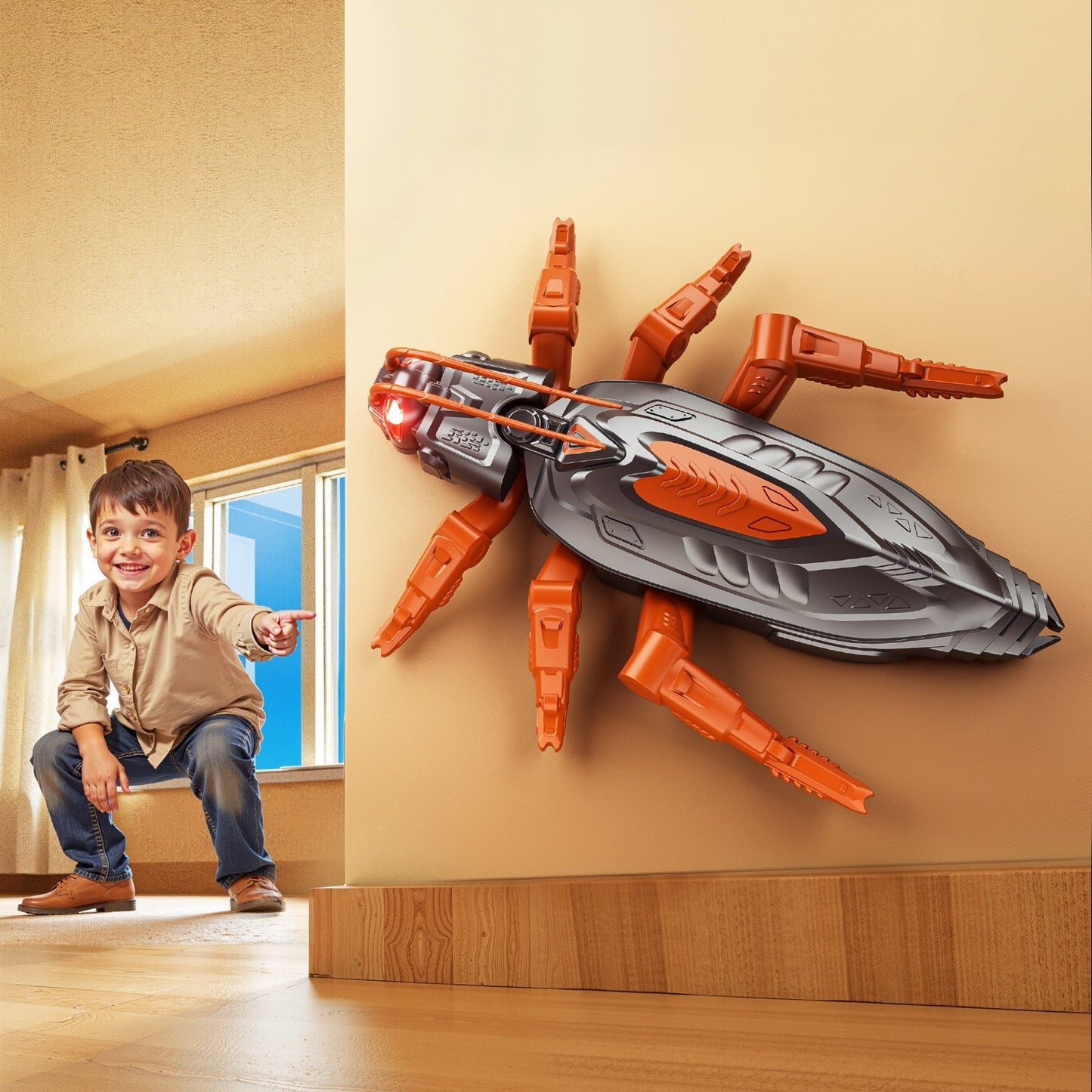 🔥LAST DAY 50% OFF -- 🎁Aniuch Wall Crawler Gecko - LED RC Toy for Indoor Family Fun & Prank Gifts