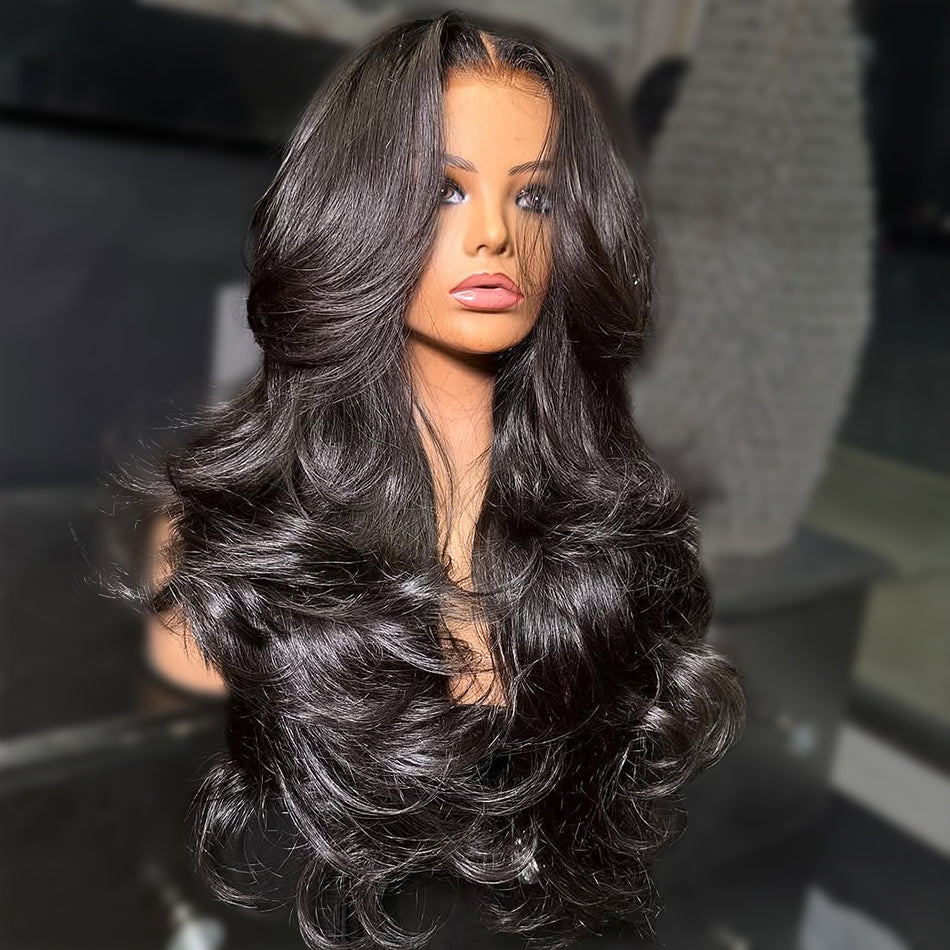 🔥Final 3 Hours: 50%OFF🔥 Glueless Butterfly Layered Wig Loose Wave 13x4 HD Lace Human Hair Wig