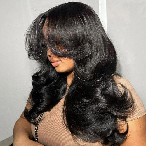 🔥Final 3 Hours: 50%OFF🔥 Glueless Butterfly Layered Wig Loose Wave 13x4 HD Lace Human Hair Wig