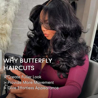 🔥Final 3 Hours: 50%OFF🔥 Glueless Butterfly Layered Wig Loose Wave 13x4 HD Lace Human Hair Wig