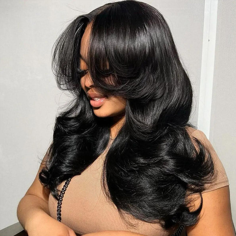 🔥Final 3 Hours: 50%OFF🔥 Glueless Butterfly Layered Wig Loose Wave 13x4 HD Lace Human Hair Wig