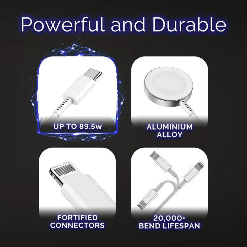 🔥Hot Sale 50% Off🎁Aniuch 3-in-1 USB-C Charging Combo + Adapte,[MFI Certified] Magnetic Watch Fast Charging Cable, Men's Gift Ideas