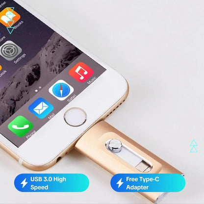 🔥Hot Sale 50% Off🎁⚡3 in 1 Flash Drive⚡ Portable High Speed USB 3.0 Memory Storage