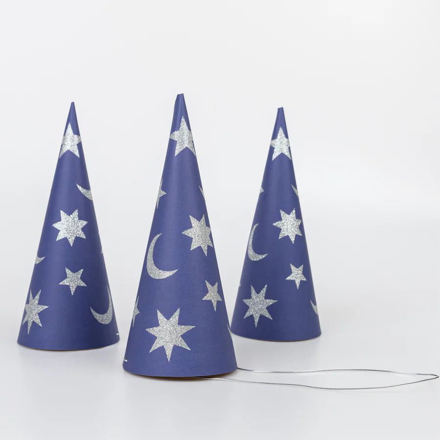 Set of 6 Wizard Party Hats & Wands - Final Sale