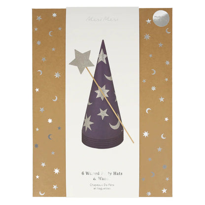 Set of 6 Wizard Party Hats & Wands - Final Sale