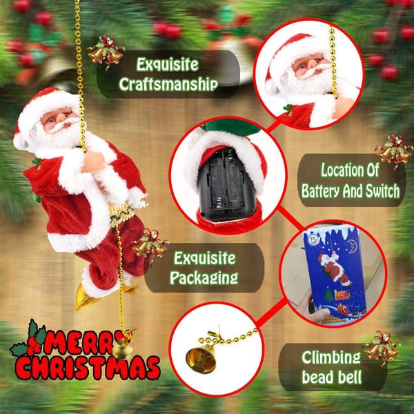 🔥 Start preparing now-Up to 50% OFF 🎄Electric Chimney Climbing Santa Claus Musical Toys
