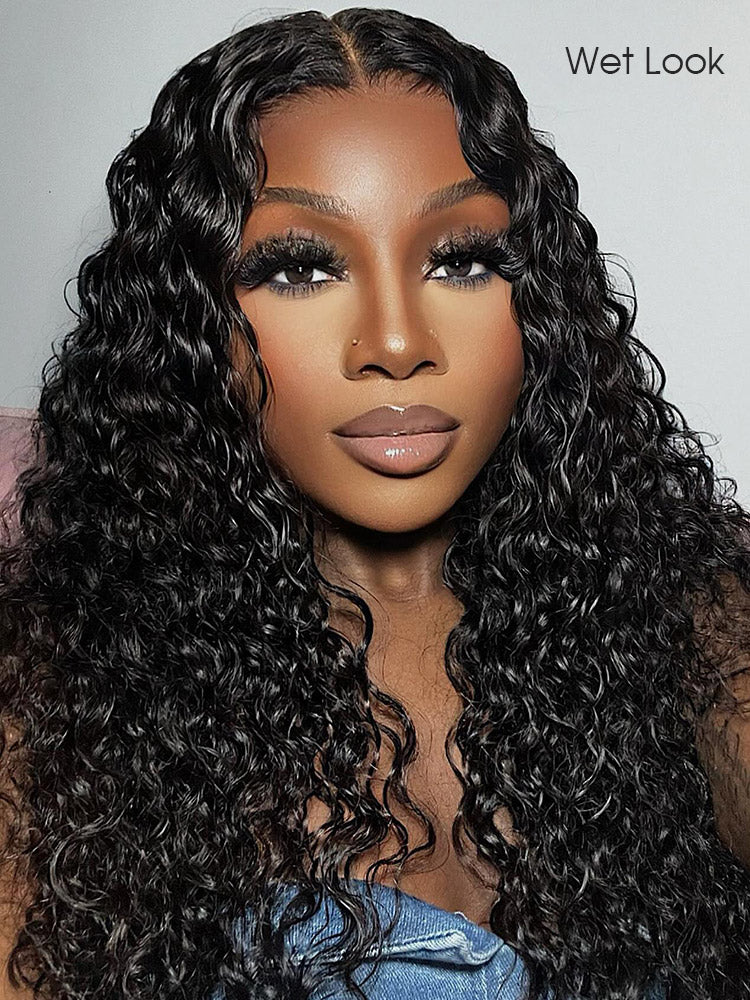 🔥Final 3 Hours: 70%OFF🔥CurlyMe Pre-bleached Knots Wear Go Glueless Wig Pre-cut HD Lace Water Wave Human Hair
